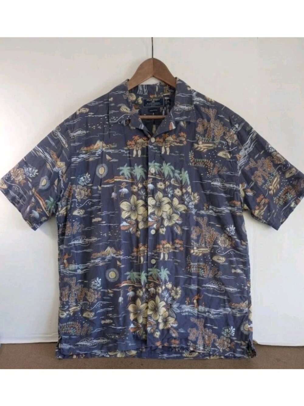 Polo Sport Ralph Lauren  100% Cotton Short Sleeve Hawaiian Style Button Up XL